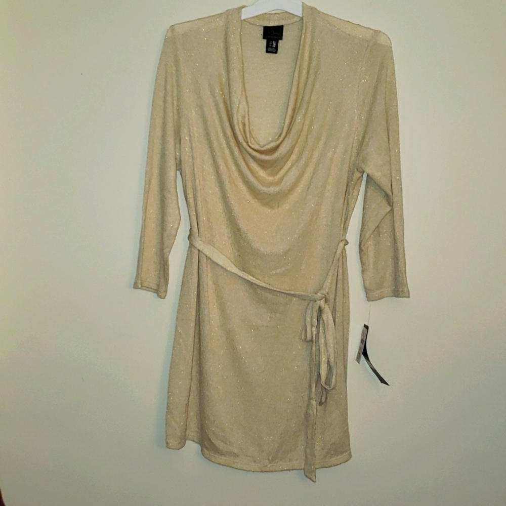 Gold tone maternity shirt